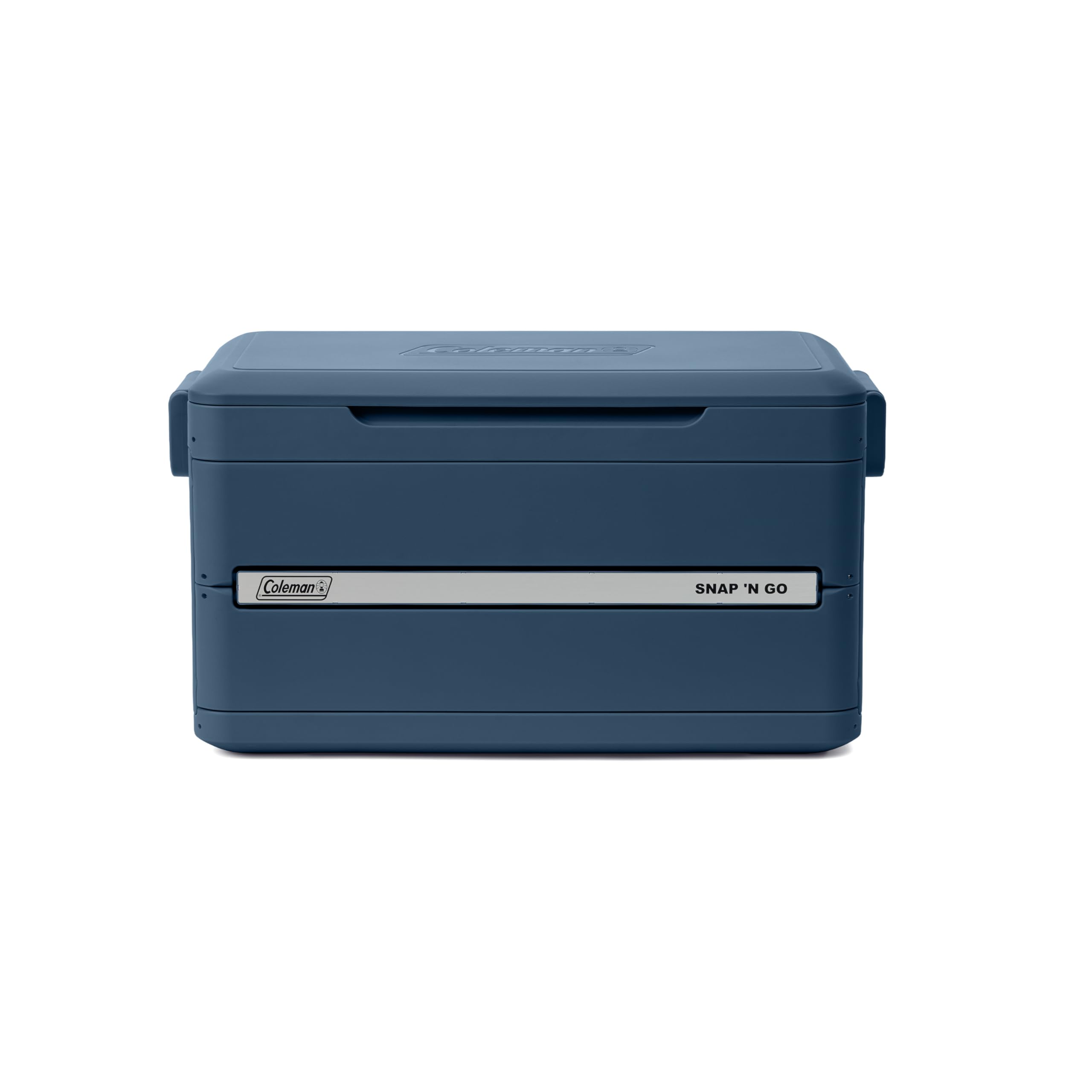 Coleman Snap 'N Go 45-Quart Collapsible Hard Cooler, Portable Hard-Sided Cooler with Waterproof Removable Liner, Spacing-Saving & Quick Set Up, 55 Hours Cold, Sapphire Blue