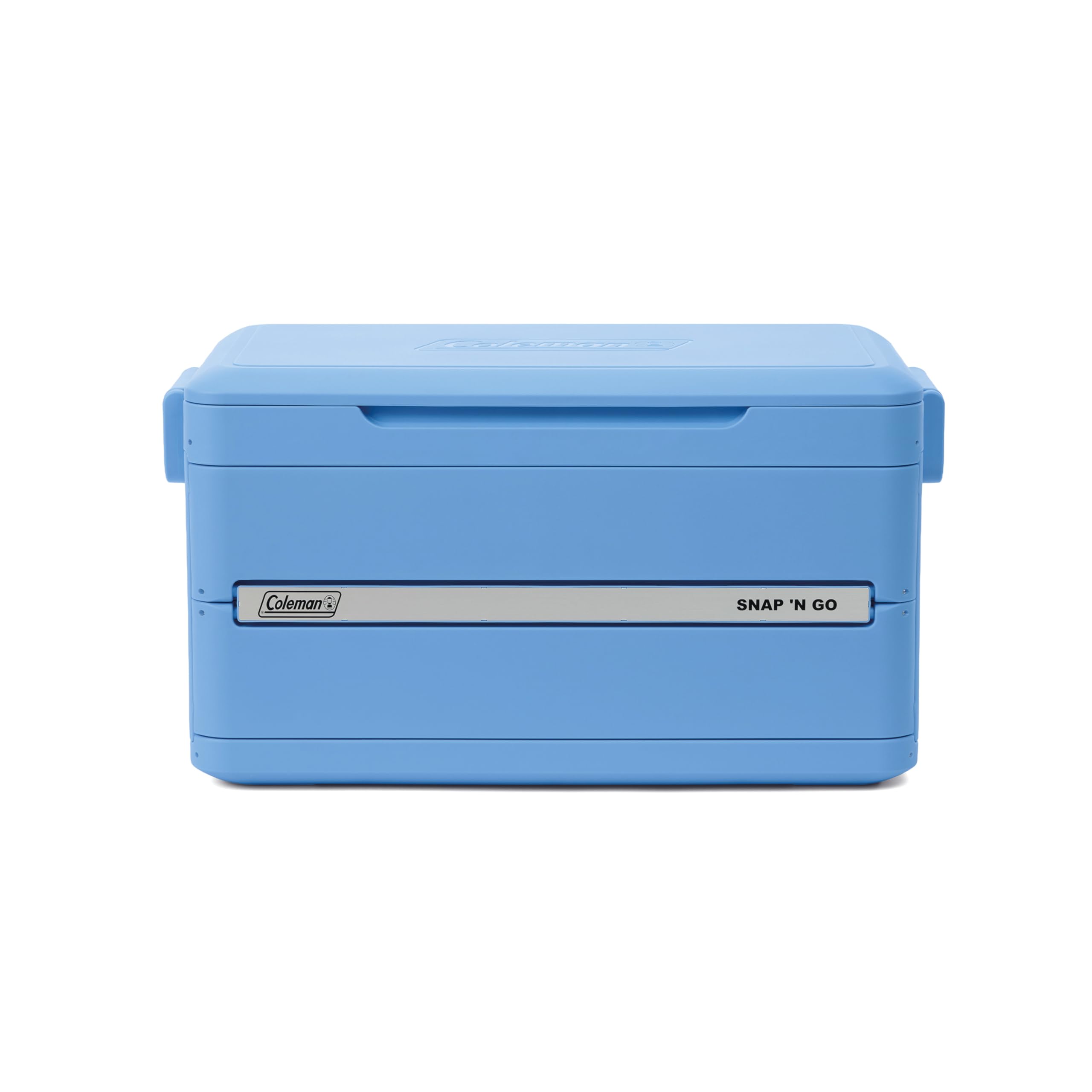 Coleman Snap 'N Go 45-Quart Collapsible Hard Cooler, Portable Hard-Sided Cooler with Waterproof Removable Liner, Spacing-Saving & Quick Set Up, 55 Hours Cold, Sapphire Blue