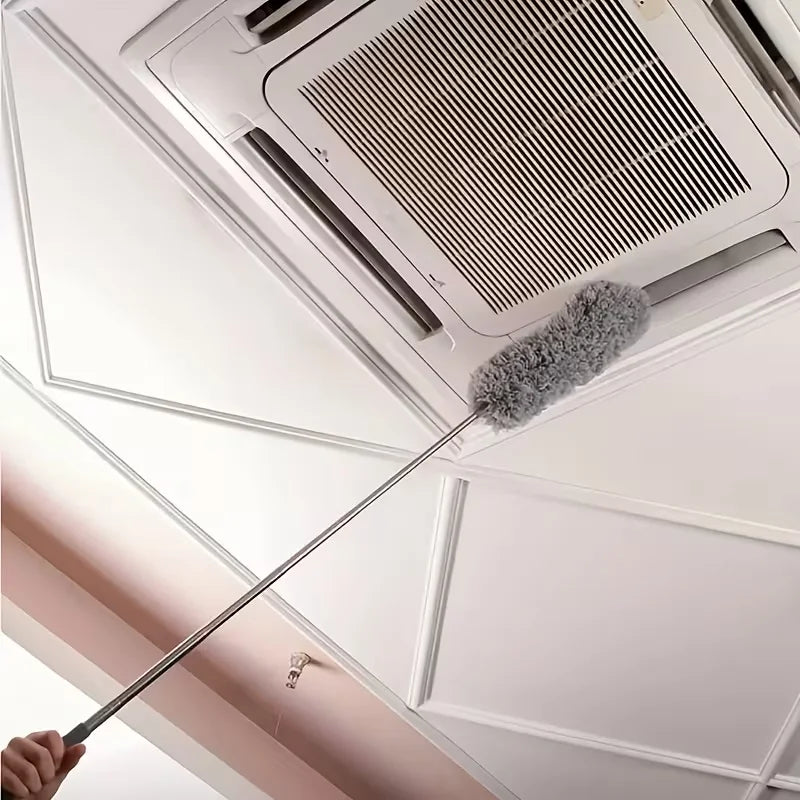 Extendable Microfiber Duster Wand, 284cm/112in - Flexible, Retractable Pole for High Ceilings, Furniture & Car Interiors - No Ba