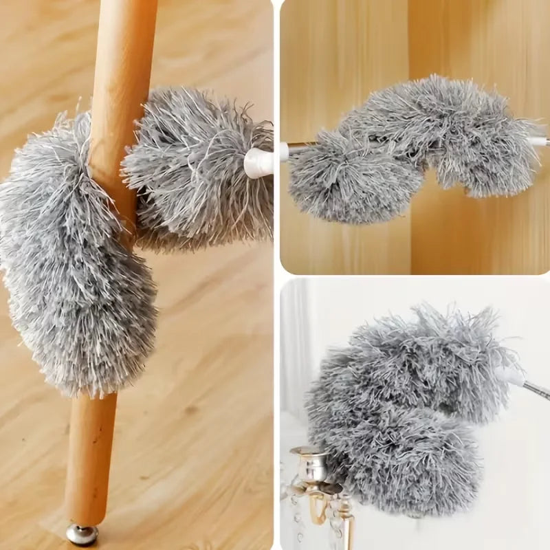 Extendable Microfiber Duster Wand, 284cm/112in - Flexible, Retractable Pole for High Ceilings, Furniture & Car Interiors - No Ba