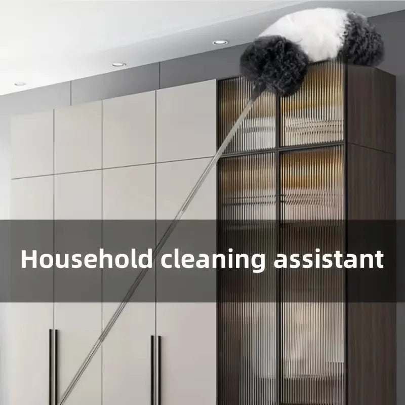 Extendable Microfiber Duster Wand, 284cm/112in - Flexible, Retractable Pole for High Ceilings, Furniture & Car Interiors - No Ba