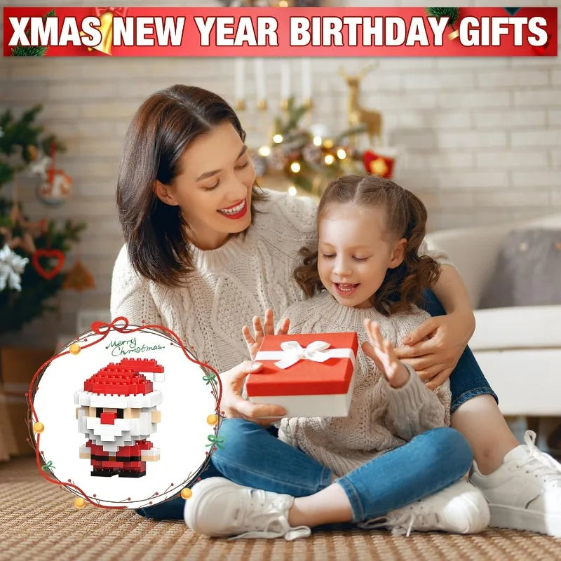 DIY Christmas Santa Claus Building Blocks Set Christmas Themed Brick Ornaments Mini Block Figures Christmas Birthday Gifts Kids