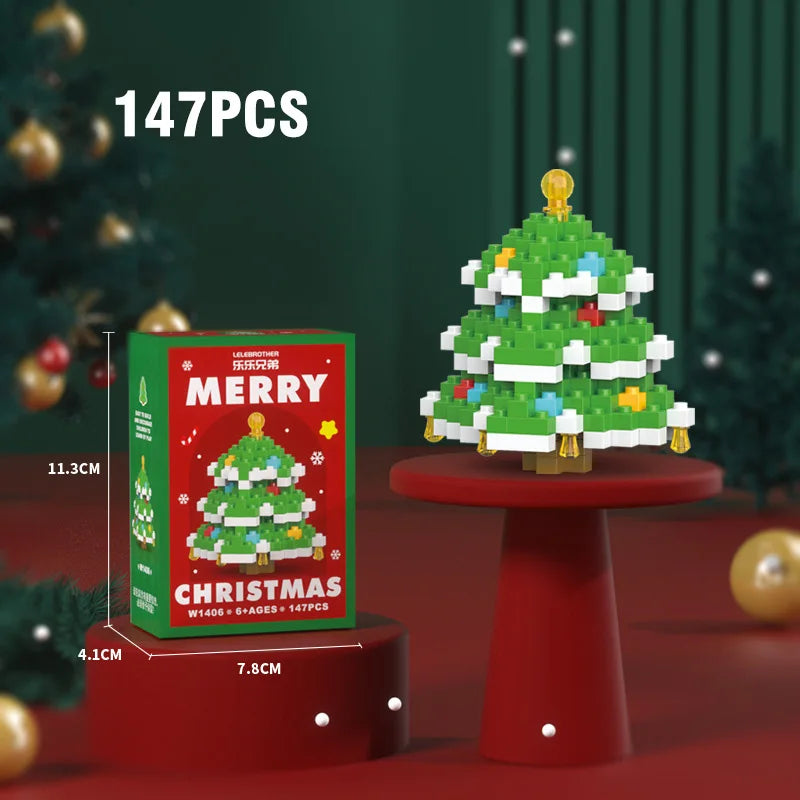 DIY Christmas Santa Claus Building Blocks Set Christmas Themed Brick Ornaments Mini Block Figures Christmas Birthday Gifts Kids