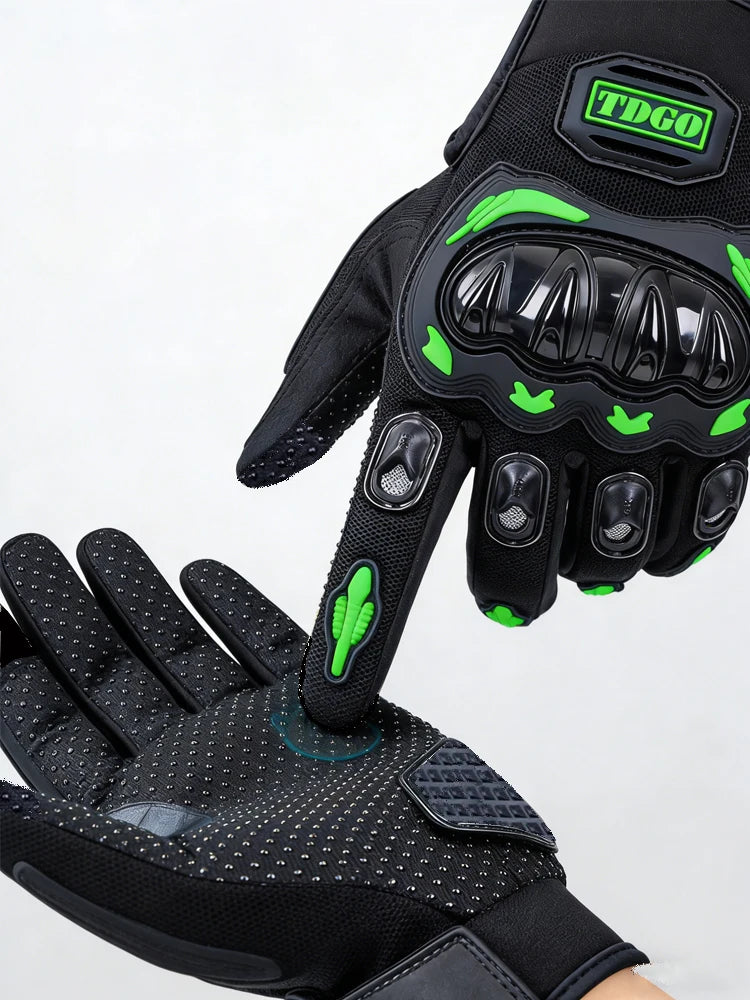 Summer Motorcycle Breathable Full Finger Gloves Leather Protective Equipment Dirt Bike Sport Racing Riding Gloves