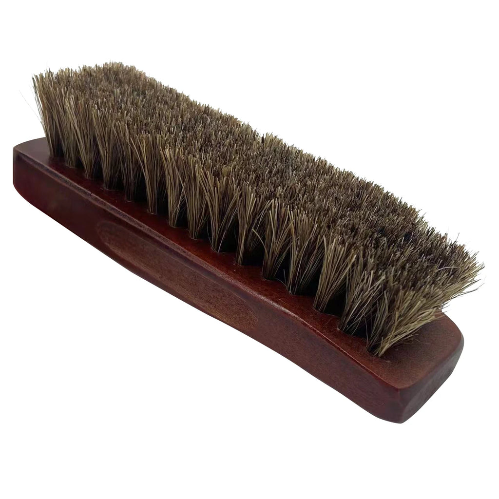 1PC premium horsehair shoe brush is suitable for polishing and cleaning leather products effectively removing dirt and debris