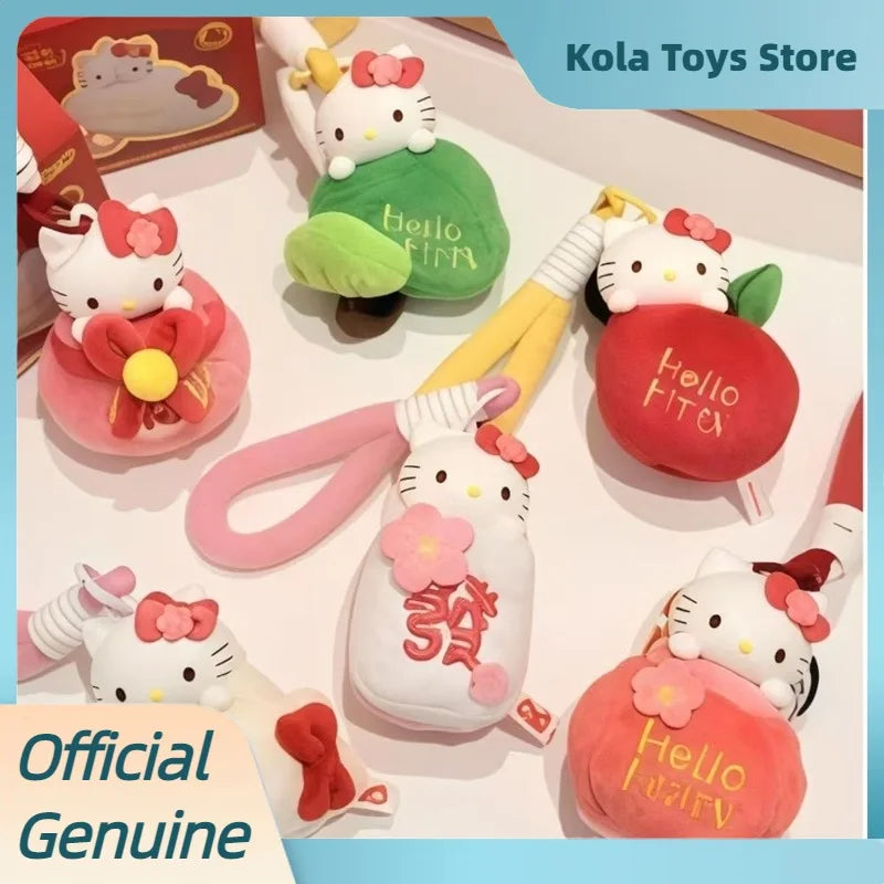 Genuine Hellokitty Happy New Year Series Blind Box Cute Lucky Aromatherapy Pendant Dolls Kitty Mystery Box Toys Birthday Gift