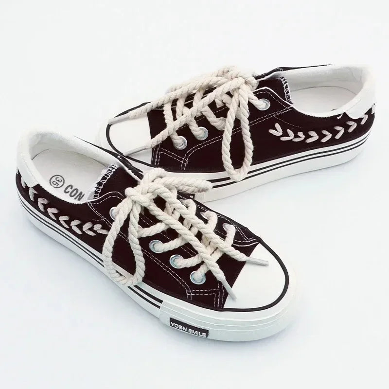 1Pair Round Twisted Rope Laces Kid Adult Sneaker 6MM Width Cotton Shoelace Rubber Bands for Casual Shoe 120/140/160CM Accessorie