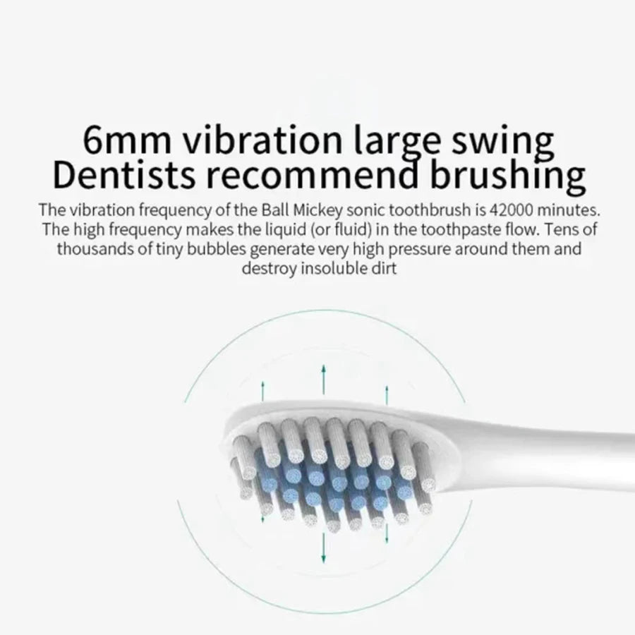Electric Ultrasonic Toothbrush 6-Speed USB Rechargeable Waterproof Soft Bristles for Adults And Couples
